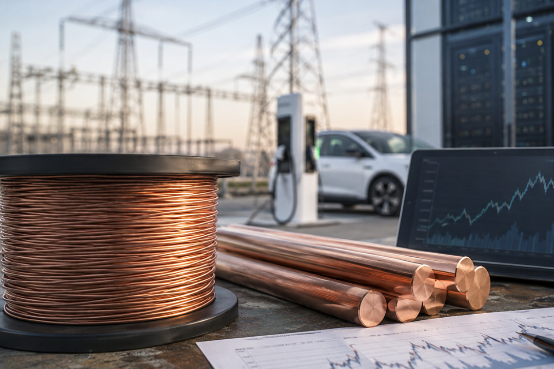 Měď za rok vydělala víc než Nvidia. Účet platí automobilky i energetika